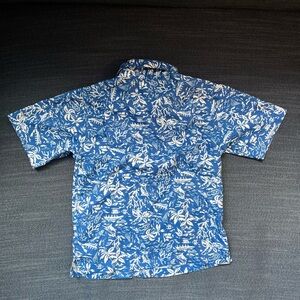 Blue Patterned Kid’s Hawaiian Themed Shirt